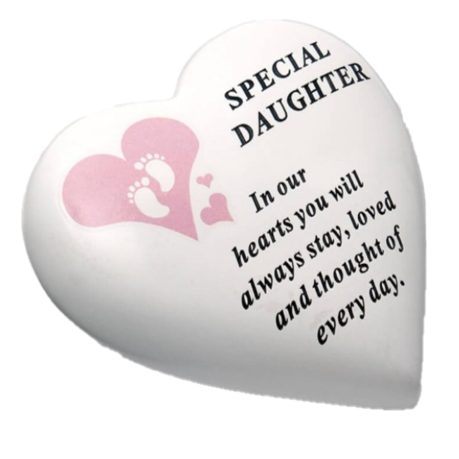 Baby Graveside Memorial Heart Ornament Footprints - Special Daughter 2512