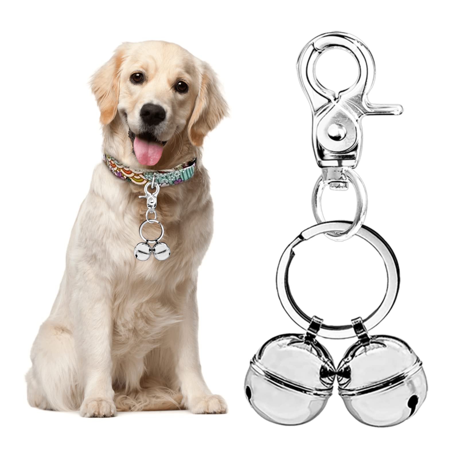 Whimsii Bell for Dogs & Cat Bell, Extra Loud Pet Collar, Pet Tracker & Falconry, Durable Brass Collar Charms with Swivel Lobster Clasp