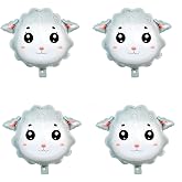 4PCS Sheep Balloon Shape Animal Sheep Aluminum Film Balloon Birthday Party Children's Party Decoration Animal themed Birthday Party Decorations