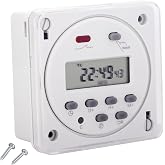 Weasch Waterproof Timer Switch, AC 220V 16A Programmable Time Timer Switch | CN101A Time Timer Relay Switch, Supports 28 Scheduled Times for HVAC Systems, Pool Pumps and Heavy-Duty Equipment