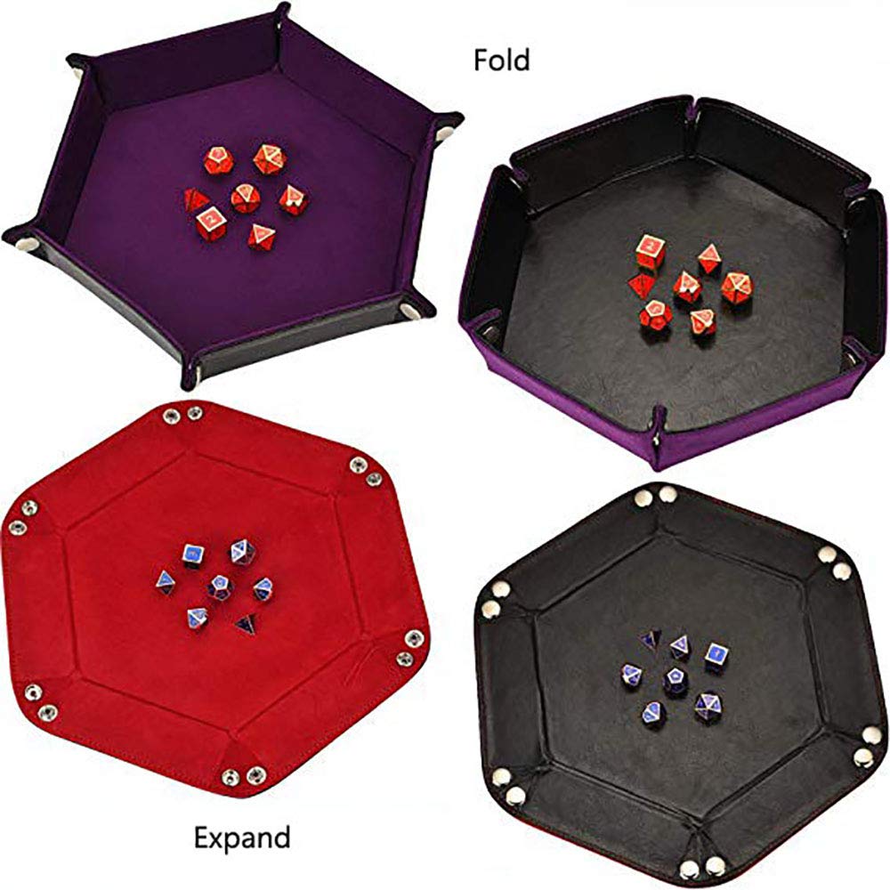 Sprießen 2 Piezas Bandeja de Dados de Doble Cara con Hexágono de PU