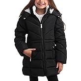 DKNY Girls Winter Jacket - Heavyweight Long Anorak Puffer Jacket with Hood - Sherpa Lined Insulated Winter Coat for Girls