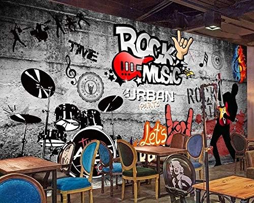 Xiutailtd カスタム3dバーの壁紙レトロなヒップホップロックミュージックバーktv背景ウォールミュージック壁画ミュージックパーティーウォールペーパー セール特価 Cm 450x315