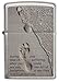 Zippo Footprints Pocket Lighter, Brushed Chrome