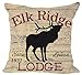 European Retro Animal Moose Creek inn and Bath Shop Elk Ridge Lodge Cotton Linen Square Throw Waist Pillow Case Decorative Cushion Cover Pillowcase Sofa 18