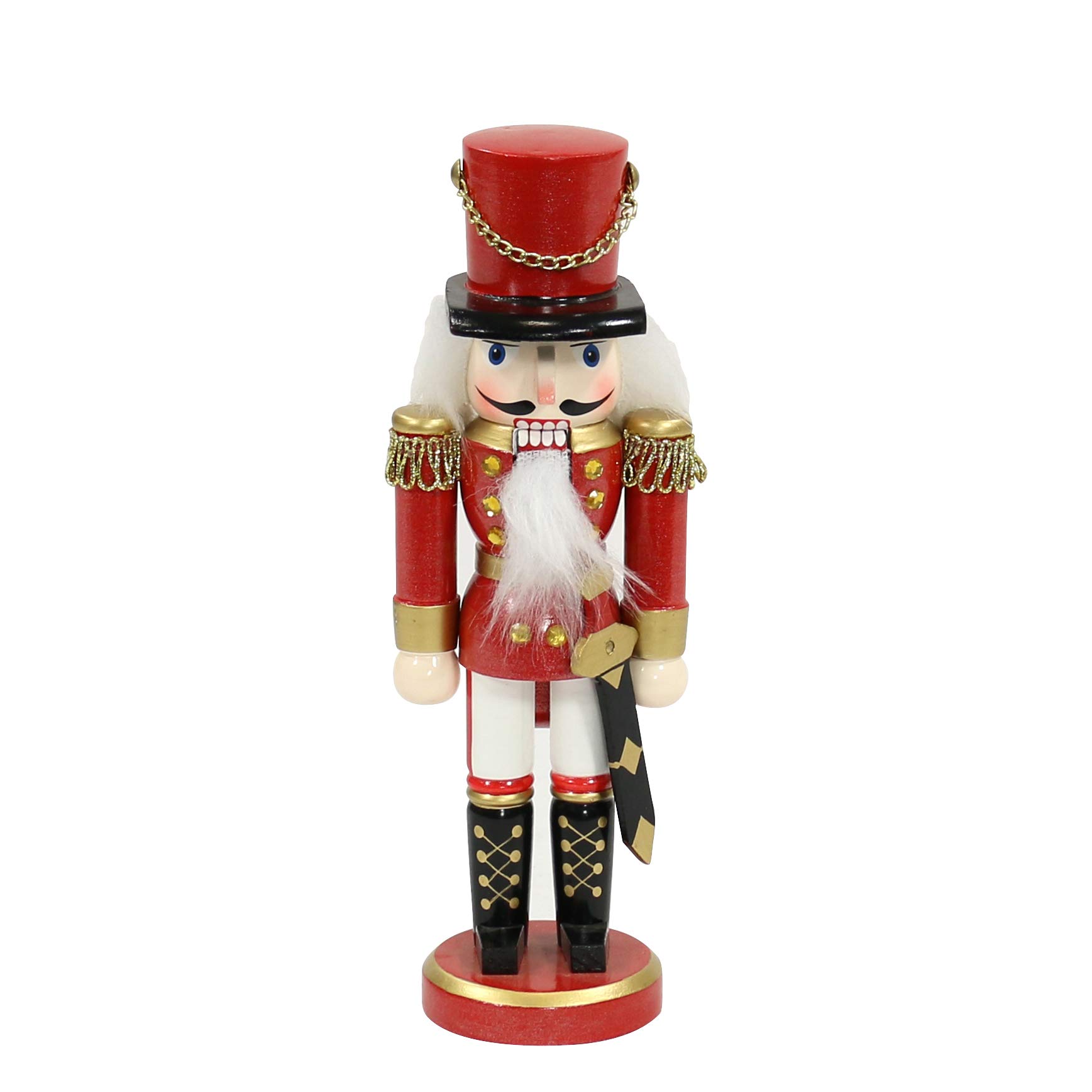 Dekohelden24 Magical nutcracker soldier in red classic, approx. 25 cm, 520213-red