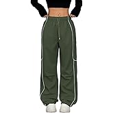 ZAFUL Women's Parachute Y2K Contrast Pipping Cargo Jogger Pants