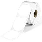 L LIKED 2" Round Direct Thermal Labels for Block, Permanent Adhesive Circle Label & Compatible with Rollo, Zebra and Other Desktop Printers (1 Roll, 750 Labels)