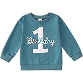 Ritatte First Birthday Sweatshirt Baby Boy 1st Birthday Embroidery Letter Pullover One Year Old Party Outfit Fall Winter Tops