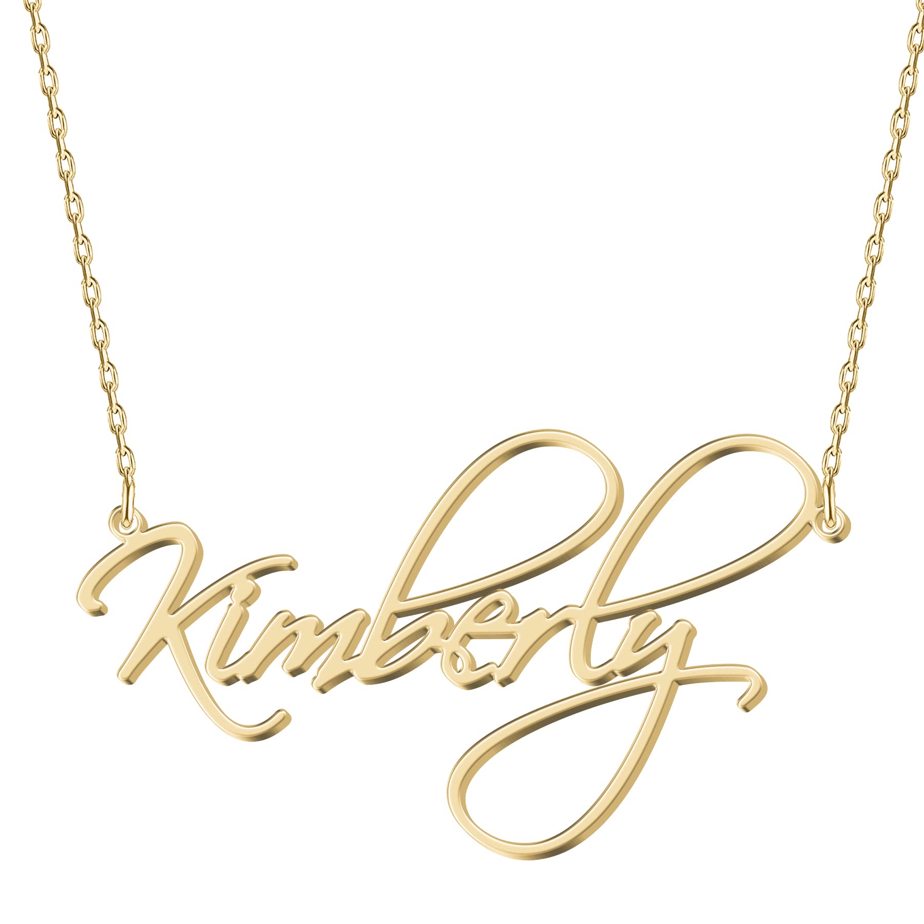 UMAGICBOX Personalized Kimberly Name Necklace 18K