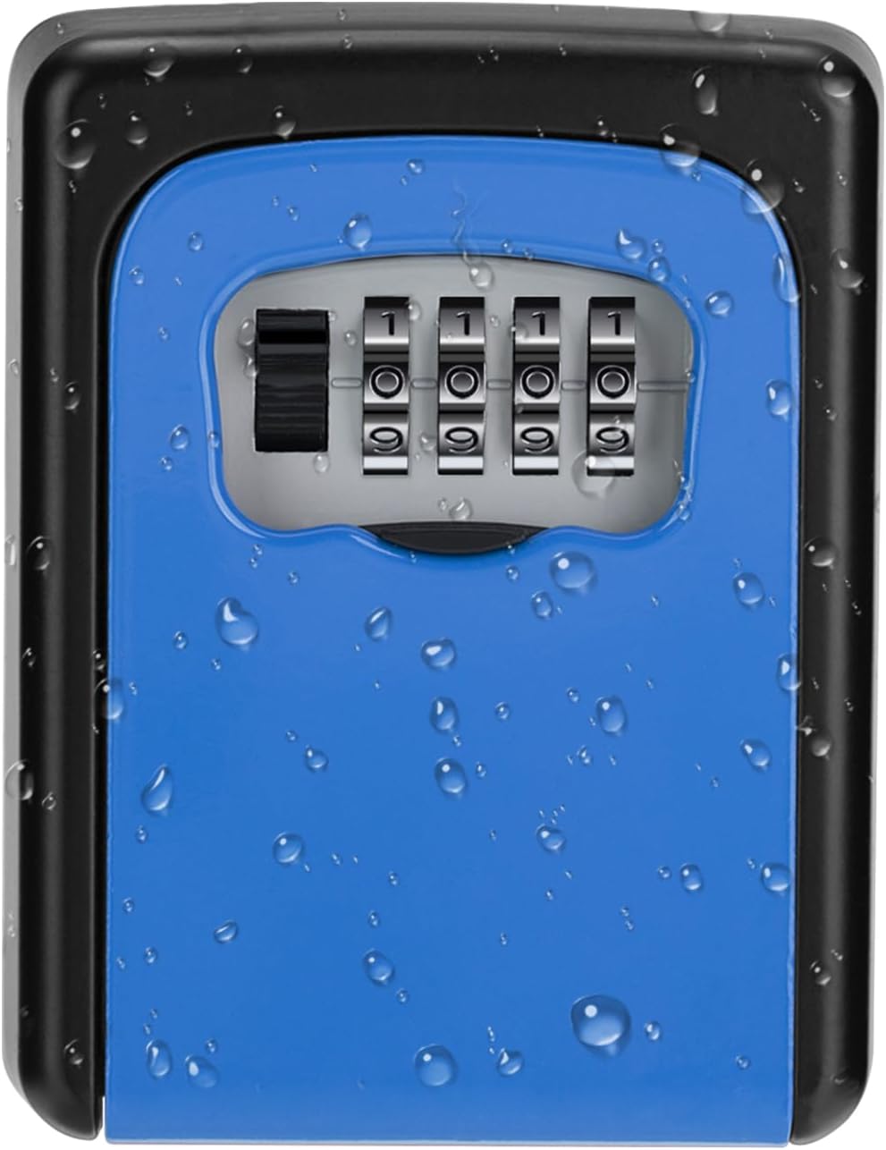ZHEGE Key Box Wall Mounted 4 Digit Safe Outdoor Weatherproof Blue