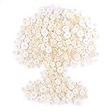 Rustark 650Pcs White Series Resin Buttons Favorite