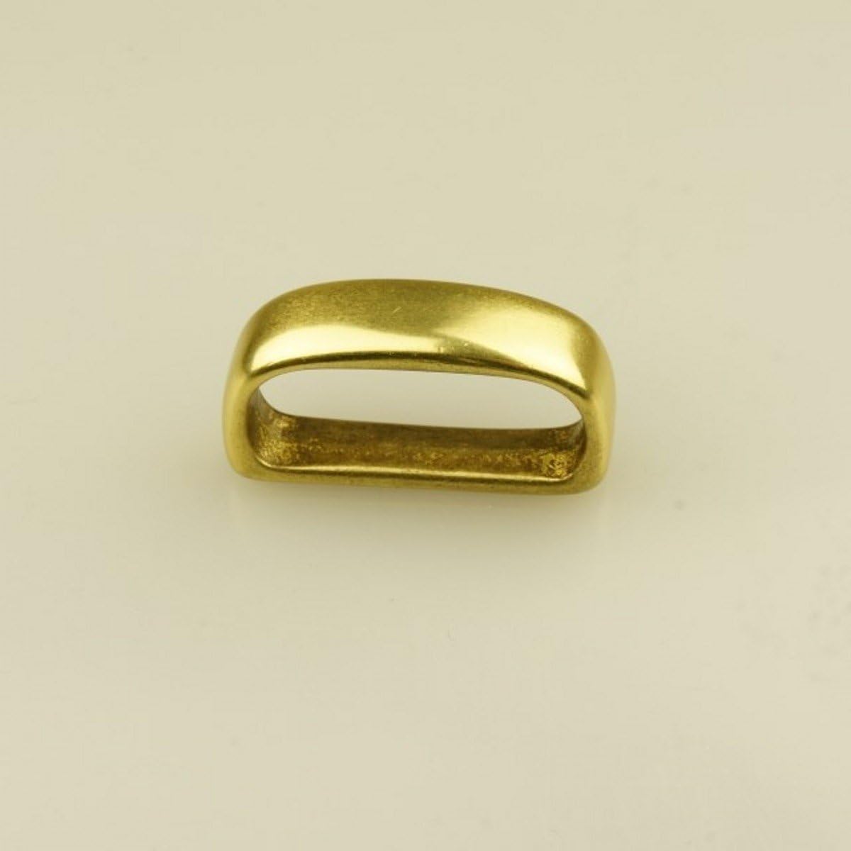 2PCS 1-1/8'' (2.8-3.0 CM) Solid Cast Brass D Shape Belt Loop , Brass Belt Keeper, Leathercraft