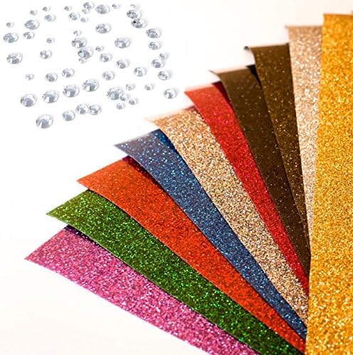 10 Color Bundle-10 By 12 Inch- Jollice Marvie Glitter Heat Transfer Vinyl, Sheets