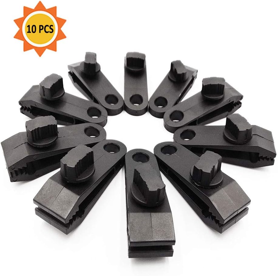 Fortuning's JDS Tarp Clips, Heavy Duty Thumb Screw - Strong Lock Grip Tent Clamps for Tarps, Awnings, Outdoor Camping, Caravan Canopies, Car Covers, Swimming Pool Covers (10 pcs) - - 