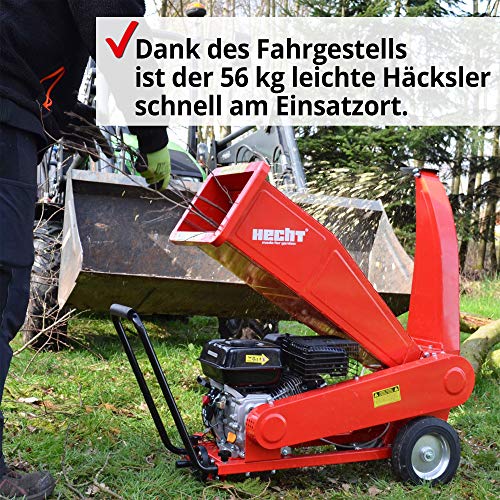 Hecht Benzin Häcksler mit kraftvollen 7,0 PS 4-Takt Motor und 208 ccm - ideal für dickes und sperriges Holz/Ãste â Mit moderner und brandneuster Technik â Häcksler Benzin (Häcksler Benzin Rot) – Bild 4