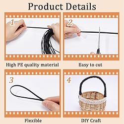 GORGECRAFT 5mm x 30m Rattan Weave Material Webbing