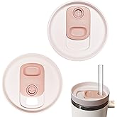 Tumbler Lid for Stanley - 40 oz Tumbler Lid Replacement, 2 Pack Reusable Cup Lids, Slider Lid Straight Drink, No-Spill Sliding Tumbler Covers for Stanley Quencher H2.0 40oz accessories(Rose Quartz)