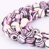 Purple-White Imperial Jasper Beads 47pcs 8mm Stone Beading Loose Gemstones Hole Size 1mm DIY Smooth Bead for Bracelet Necklace Earrings Jewelry Making