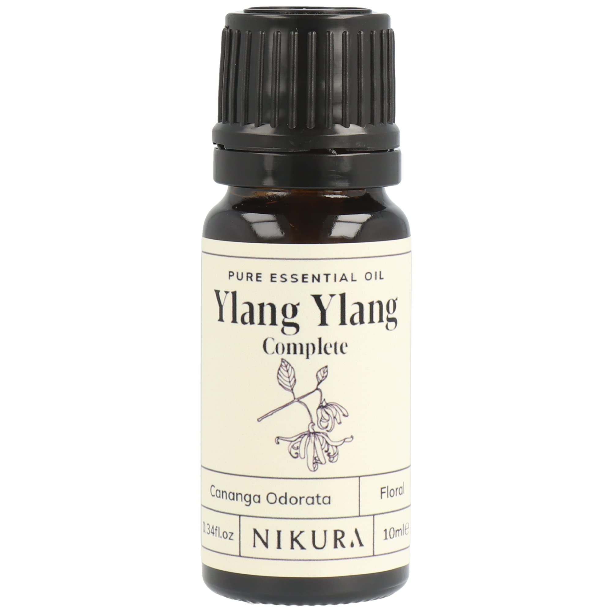 Nikura | Ylang Ylang (Complete) - 10ml - Essential Oil | Ylang Ylang Oil for Diffuser, Hair, Bath | Use in Aromatherapy Diffuser | Vegan, 100% Pure