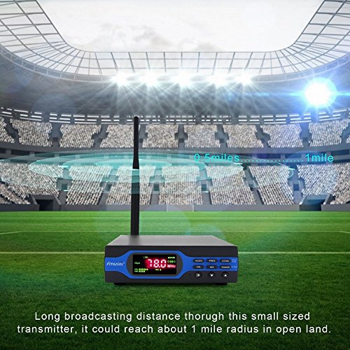 FMUSER 1W Low Power FM Radio Transmitter, 0-1W Adjustable PLL Stereo FM Broadcast Antenna Set Long Range Coverage, Bluetooth/TF Card/MIC Input for Conference/Outdoor Drive-in Theater/Parking Lot - Thumbnail 5