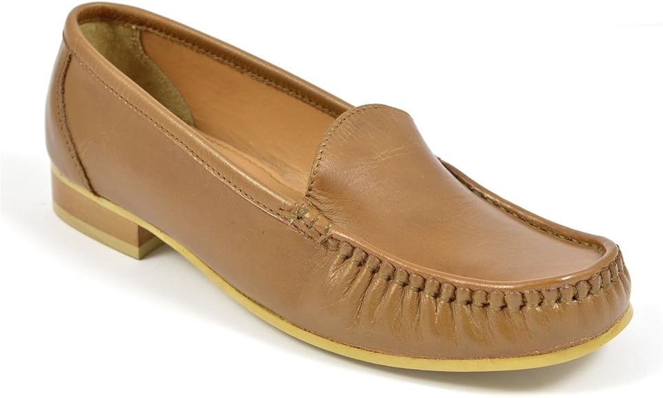 womens tan leather flats