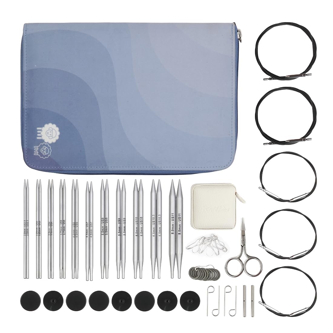 KnitPro Nova Regal Interchangeable Needle Set 5" (13cm) | 11 Sizes (3mm to 8mm) — image 1