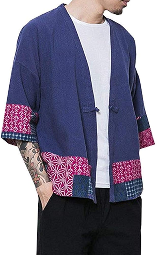 Coat Mens Japan Happi Kimono Haori Jacket Transitional Jacket Cotton