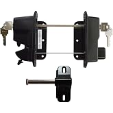 Keystone Black Zinc Diecast Metal Key Lockable Latch | 2-Sided | Keyed Alike | KLADV-M2-BK-KA
