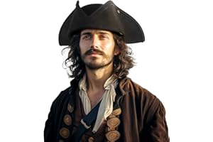 MCJC Pirate Hat, Pirates of the Caribbean Merchandise, for Adult Halloween Colonial Costume Accessories