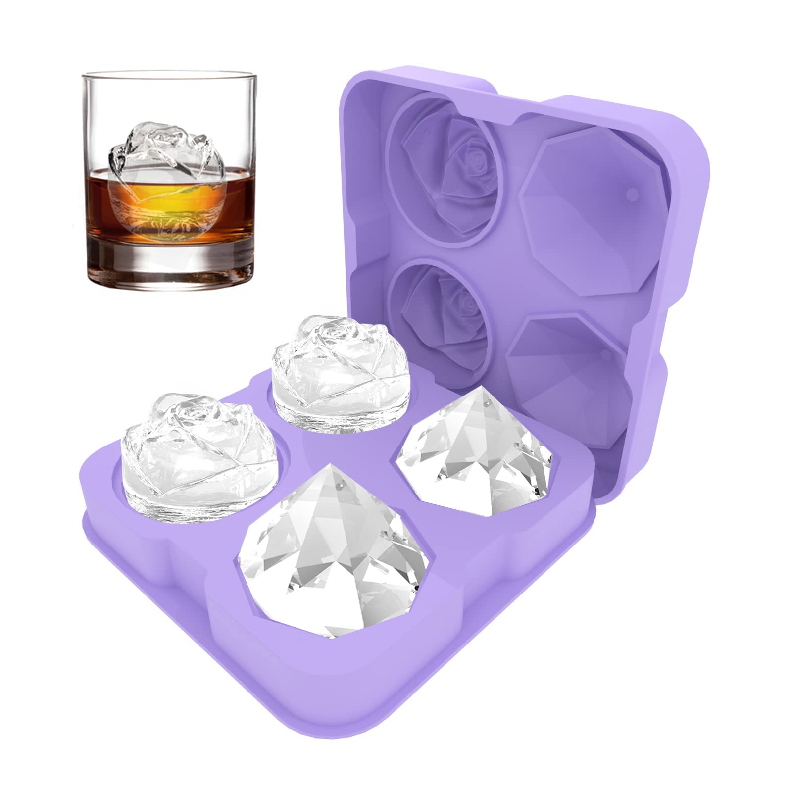 Ice Cube Tray, HANCELANT 2.5inch Ice Cube Molds, 2