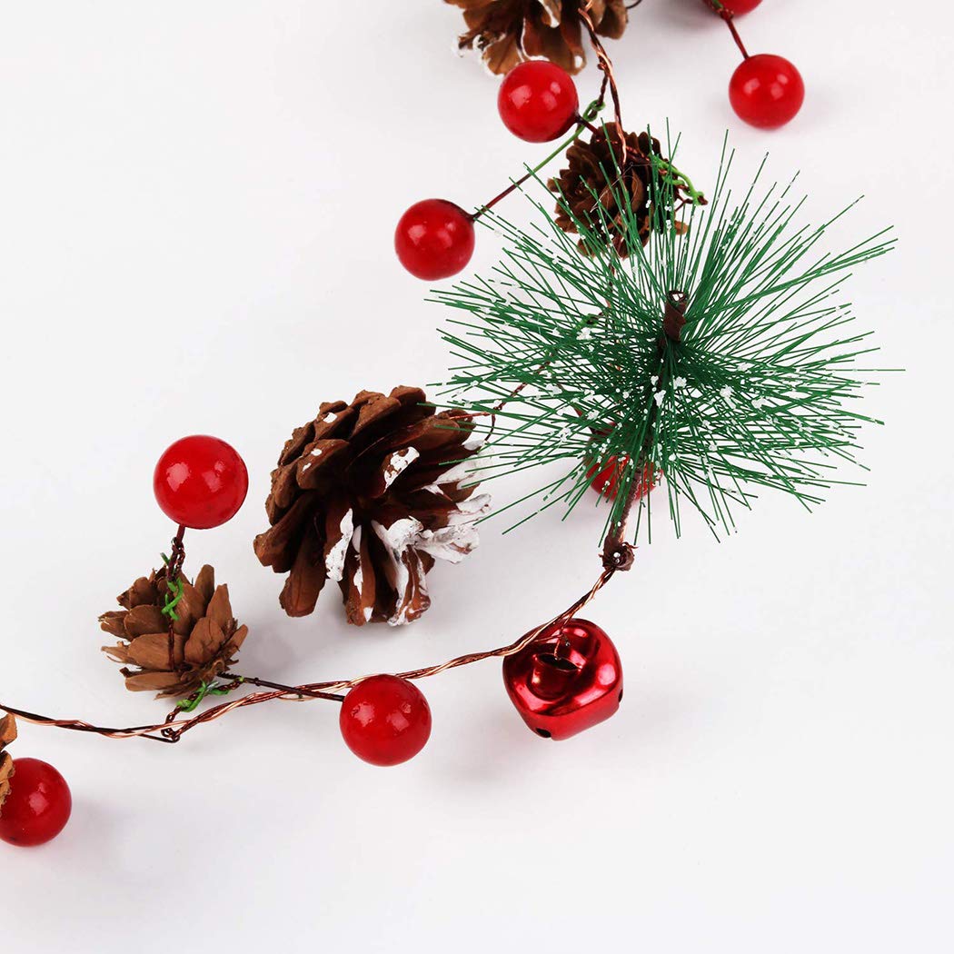 biuday Guirlande lumineuse de Noël, lumière de fée décorative de 20 LEDs arbre de Noël LED Pinecone pour la décoration de la maison de fête, batterie non incluse