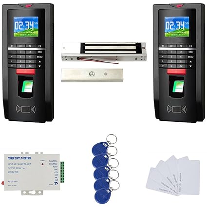 Track IN y OUT Biometric Fingerprint Sistema de Control de Acceso 600lbs Magnetic Lock 110-