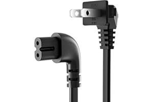 Superer L-Shaped 90 Degree TV Power Cord 2 Prong AC Cable Compatible with Samsung, LG, TCL, Sony, Apple TV, Vizio, Toshiba, S