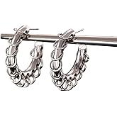 MOEEIJEW Chunky Hoop Earrings for Women Gold/Silver Hoop Dangle Earrings Statement Earrings Punk Jewelry