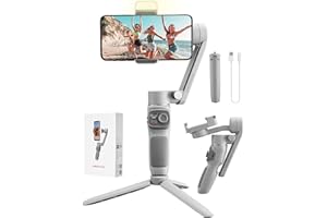 ZHIYUN Zhi yun Smooth Q3 Smartphone Gimbal Stabilizer Handheld 3-Axis with LED Fill Light Grip Tripod Vlog Compatible with iPhone 12 11 PRO MAX X XR XS Android with Gesture Control