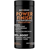 BioXgenic POWER FINISH Male Performance Formula - 60 Capsules | Stimulant-Free - Supports Men's Sexual Wellness with Vitamin B6, Zinc, L-Arginine &amp; Maca - 30 Servings