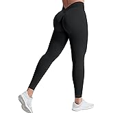 YEOREO Liz Scrunch Workout Leggings for Women High Waisted Butt Lifting V Back Waist Seamless Gym Yoga Leggings