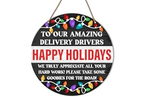 HSNBT Thank You Delivery Driver Sign Take Snack, Delivery Driver Snack Sign for Home Front Door Porch Xmas Holiday Christmas Wooden Wall Sign