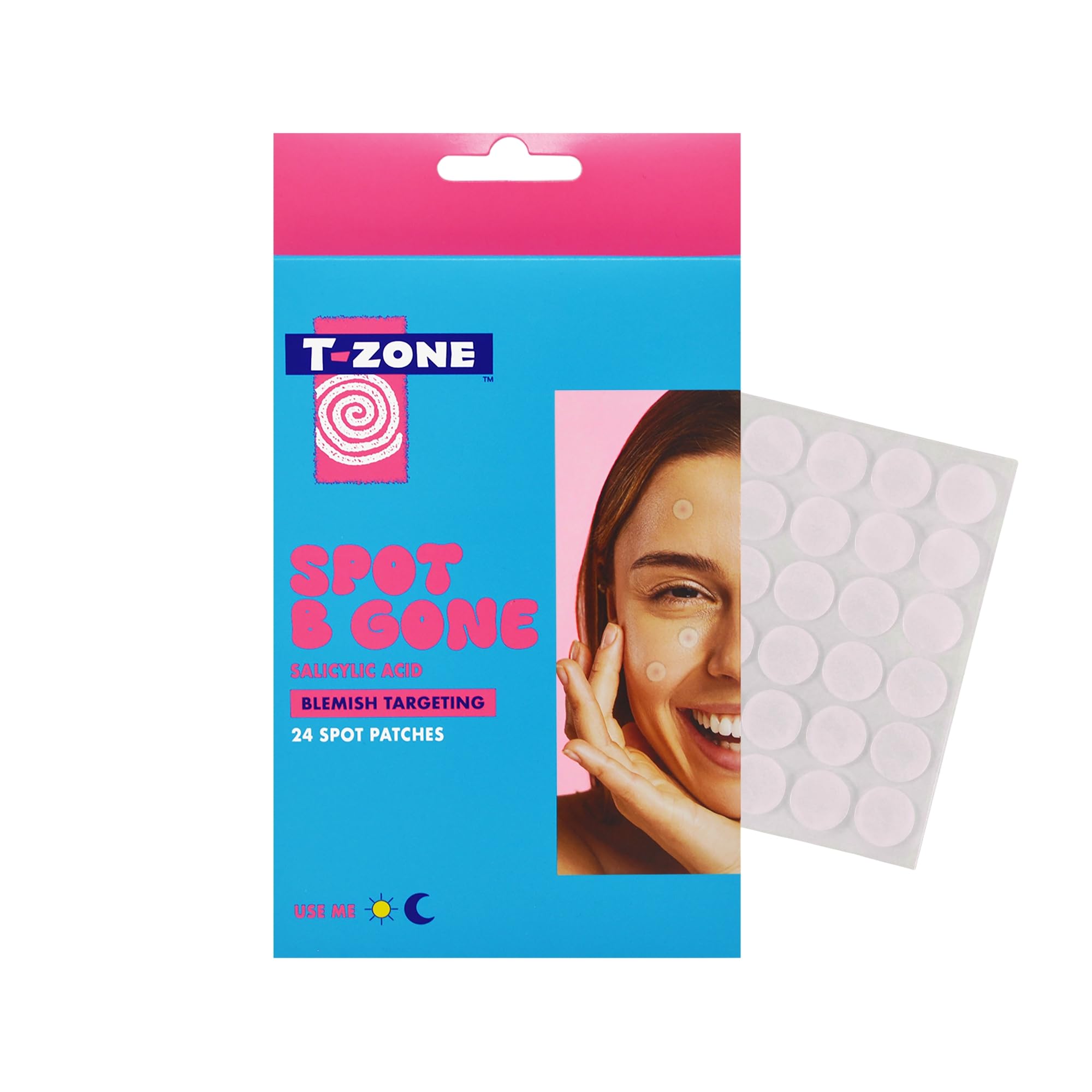 T-Zone Spot B Gone Salicylic Acid Blemish Targeting Spot Patches (24 Pieces) - with Tea Tree to Help Reduce Appearance of Blemishes, Redness, Absorb Impurities & Support Clearer-Looking Skin