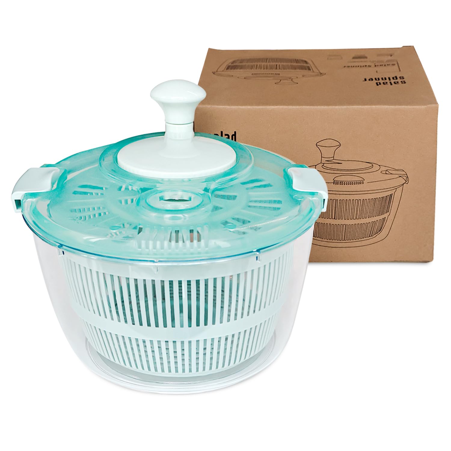 KMAKII Salad Spinner - Salad Washer, 5L Salad Dryer Salad Spinners with Vegetable Washing Basket, Household Fruit Dehydrator Drainer, Manual Salad Washer for Kitchen,Blue