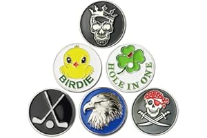 GOLTERS Golf Ball Markers Golf Markers Golf Gifts Clips Pack of 6