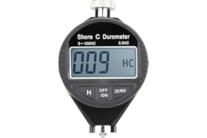 Portable 0-100HD Durometer Shore C Hardness Tester Meter Digital Durometer Scale with Large LCD Display, for Rubber, Tire, Pl