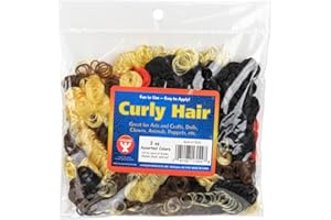 Hygloss 2 oz Curly Doll Hair For Crafts Assorted- Premium Synthetic Hair for Doll Making, Puppets, and Arts & Crafts Projects – Easy Application