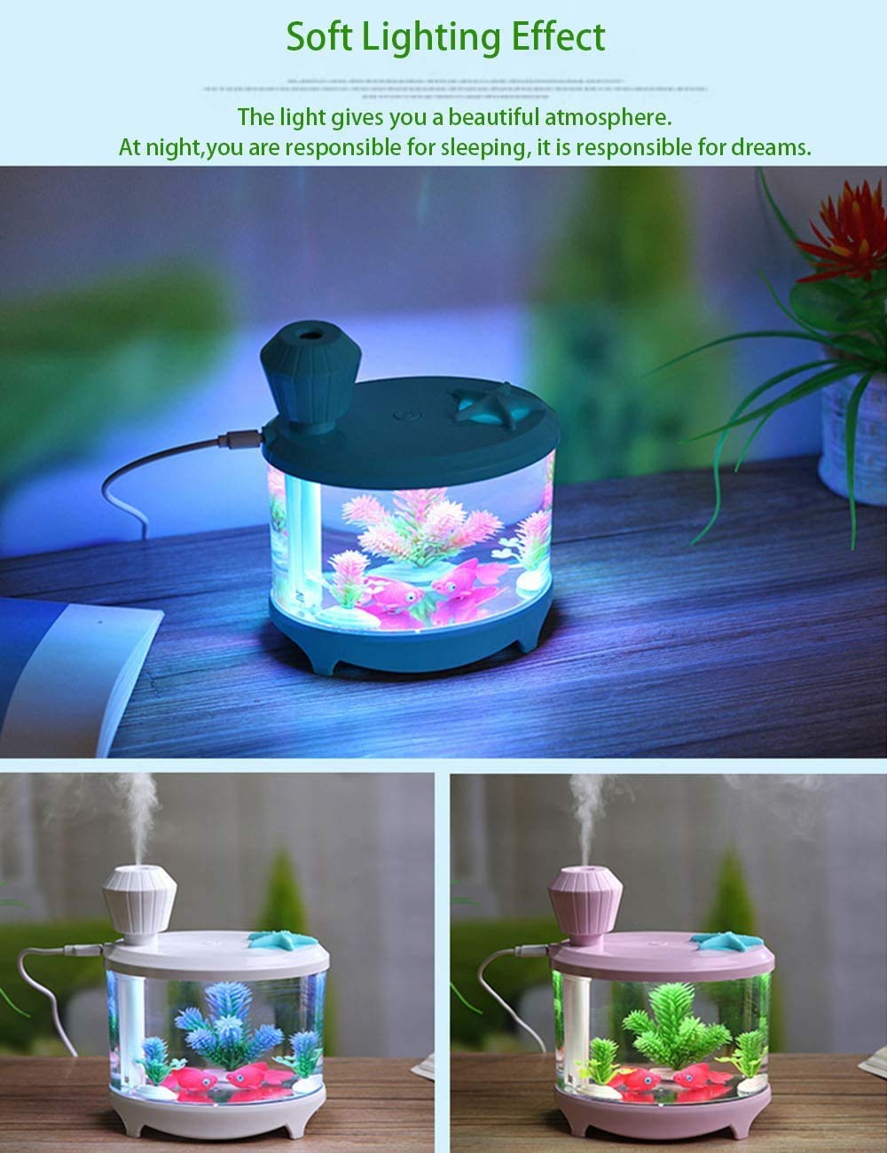 Portable Mini Humidifier, 460ml Cool Mist Small Humidifier, USB Quiet Operation Desktop Humidifiers for Baby Bedroom Travel Office Home, 2 Mist Modes (Pink)