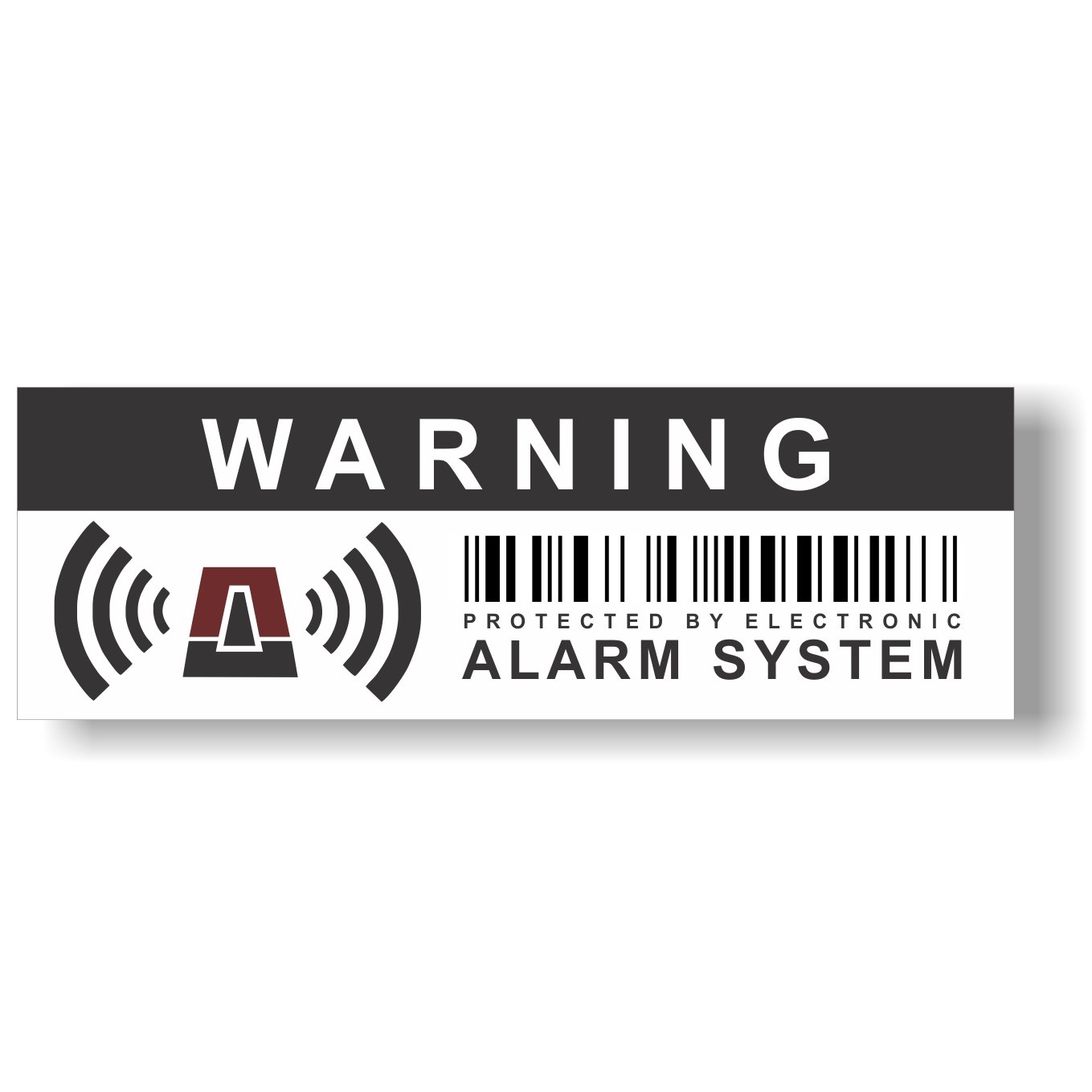 12 x Security Alarm Warning Sign Stickers - for internal and external use - Protection for home, car... - Weatherproof - Size: 4,1 x 1,4 in - "Warning - Protected by electronic alarm system"