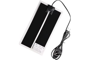 FIVEAGE Reptile Heating Pad with Temperature Adjustment,Under Tank Heating Pad, 7W Heat Mat for Reptiles Bearded Dragons,Tortoise, Snakes, Lizard, Gecko Hermit Crab (6X 11inch,1 Pack)