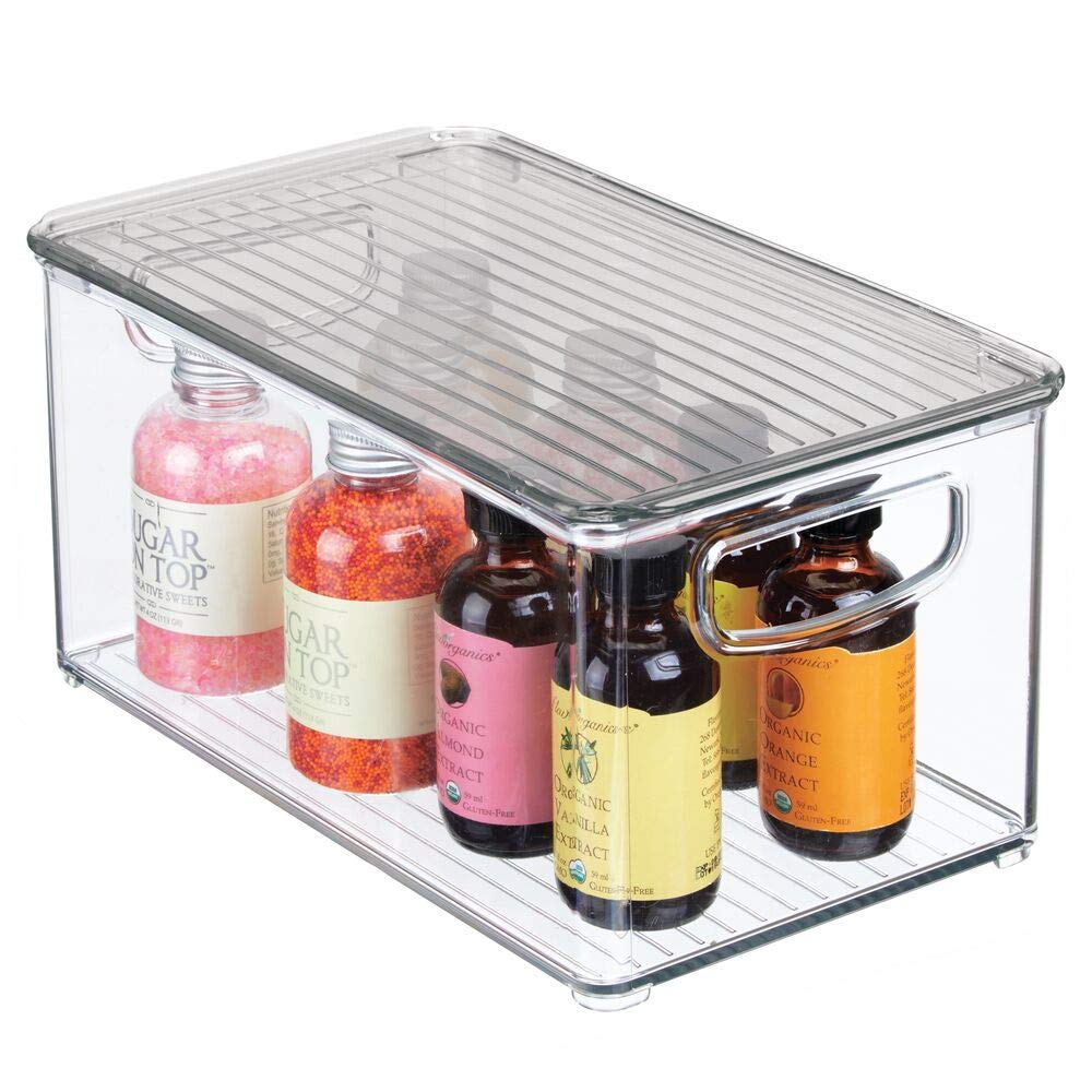 mDesign Juego de 2 cajas organizadoras con asas Organizador de