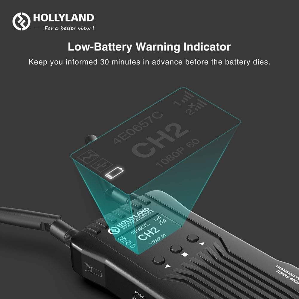 Hollyland Mars 400S Wireless Video Transmitter and Receiver SDI/HDMI 400ft Long Range 0.1s Low Latency 1080P HD Video WiFi Transmission System : Camera & Photo