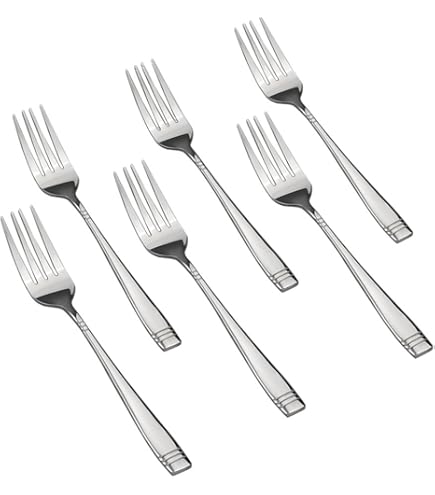 Saedy Stainless Steel Dinner Forks Set - 12 Pieces, 7.9 Inches, High Polish Finish